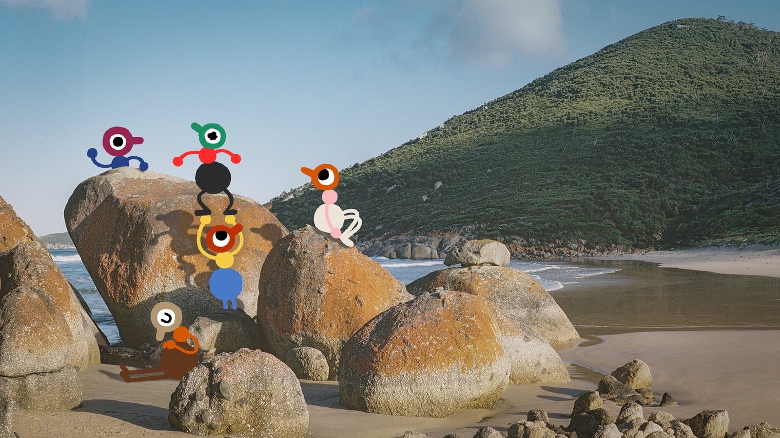 Big Walk key art showing the island the game takes place on